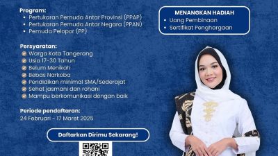 Dibuka Pendaftaran Seleksi Duta Pemuda Kota Tangerang 2025