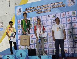 Egan Fansa Fatu Ozora dan Naura Jasmine Rayya Syafiqa Rebut Emas Speed Youth B Kejurnas Panjat Tebing Kelompok Umur XIX/2025