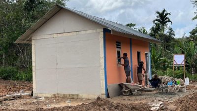 BNPB Bangun Hunian Sementara Gunakan Teknologi Rumah Instan di Tapanuli Utara