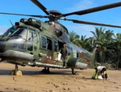 BNPB Aktif Kirim Bantuan Logistik via Helikopter ke Desa Sikundo, Aceh Barat