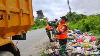 Koramil 14/Panongan Gelar Satgas Sampah di Desa Ranca Iyuh
