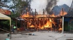 Satu Bangunan Warung Pecak Mpo Minun di Pinang Terbakar
