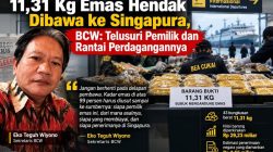 11,31 Kg Emas Hendak Dibawa ke Singapura, BCW Minta Telusuri Siapa Pemiliknya